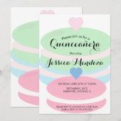 Macarons Quince Sweet 16 Invitation (Devant / Derrière)