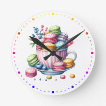 Macarons Reloj de pared