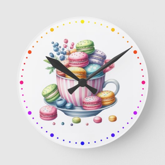 Macarons Reloj de pared Ronde Klok (Voorkant)
