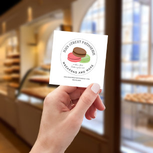 Macarons restaurantrestaurant bakkerij Patisserie Vierkante Visitekaartje