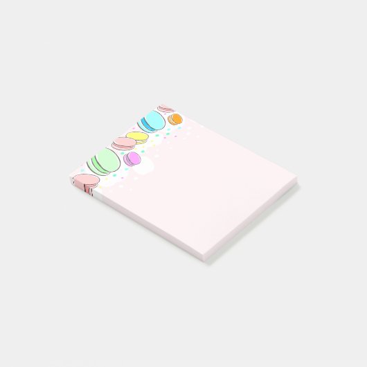 Macarons roses 4 x 3" notes de post-it (Incliné)