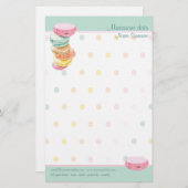 Macarons stip Stationery Briefpapier (Voorkant / Achterkant)