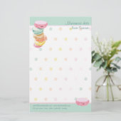 Macarons stip Stationery Briefpapier (Staand voorkant)