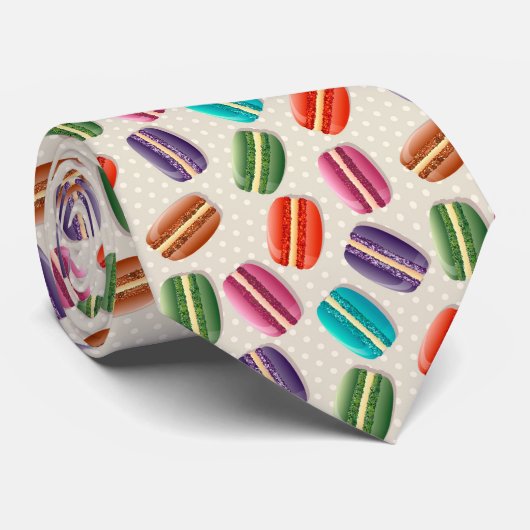 MACARONS STROPDAS, FUNNY STROPDAS. SWEETS, PASTRIE STROPDAS (Opgerold)