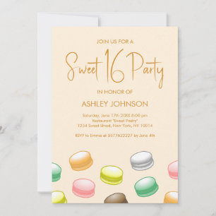 Macarons Sweet 16-feestje Kaart