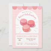 Macarons Sweet Shop Invitation Anniversaire (Devant)