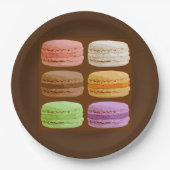 Macarons uit Frankrijk, meerkleurige pastels keram Papieren Bordje (Voorkant)