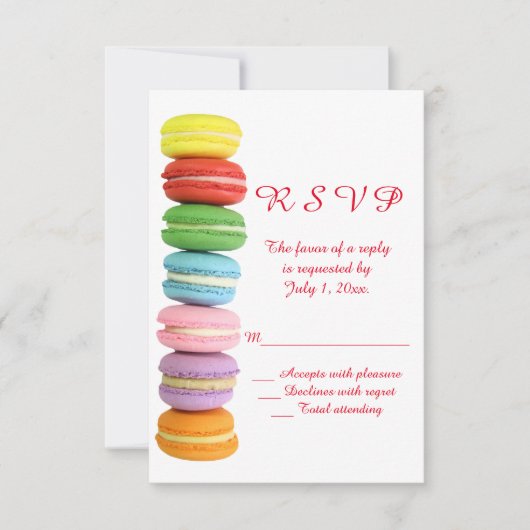 Macarons Wedding RSVP (Devant)