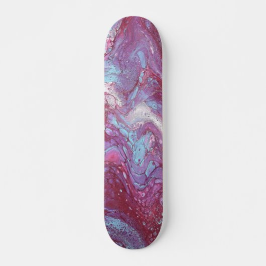 Macaroon 2 Deck de skateboard abstrait bleu et rou (Devant)