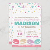 Macaroon Birthday Uitnodiging (Voorkant / Achterkant)