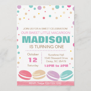 Macaroon Birthday Uitnodiging
