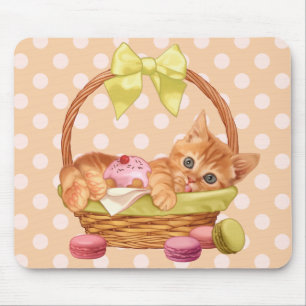 Macaroon en cupcake kitten muismat