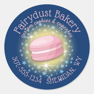 Macaroon koekjesbakkerij, gepersonaliseerd ronde sticker
