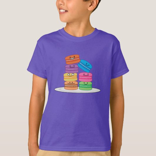 Macaroon Macaroons Cookie Franse zoete dessert T-shirt (Voorkant)