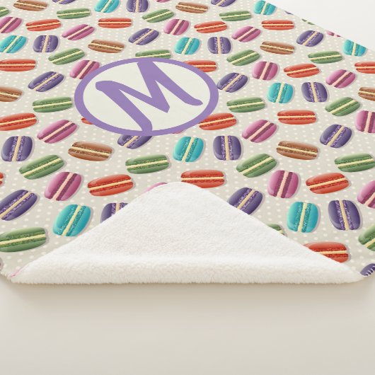 Macaroon met meerdere kleuren en pokadot | Monogra Sherpa Deken (3/4)