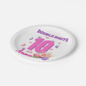 Macaroon Teenager Birthday Girl met twee cijfers Papieren Bordje (Gekanteld)