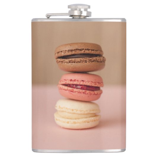 Macaroons aangepaste monogram-kolven heupfles (Voorkant)