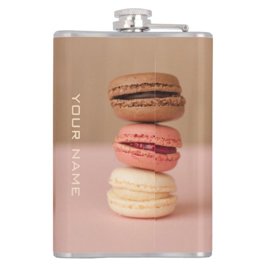 Macaroons aangepaste monogram-kolven heupfles (Achterkant)