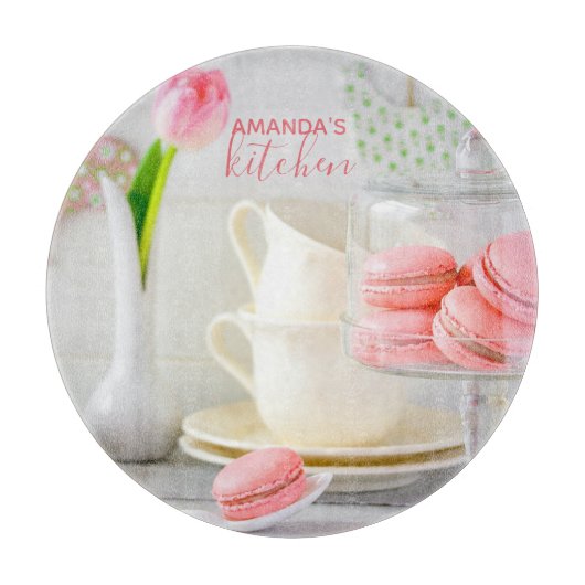 Macaroons in het KItchen-snijcomité - Ronde Snijplank (Voorkant)