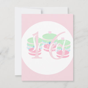 Macaroons Kweepeer Sweet 16 Pastelkleurig RSVP Kaartje