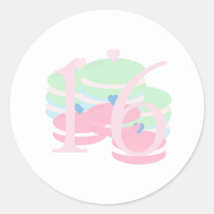 Macaroons Kwijtsuiker 16 Pastelkleurig Favorietend Ronde Sticker