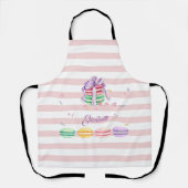 Macaroons, roze strepen schort (Voorkant)