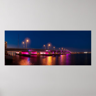 MacArthur Causeway 's nachts - Poster
