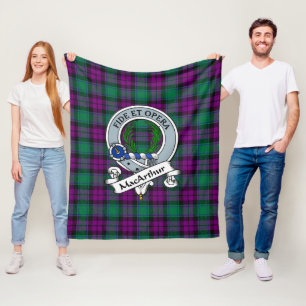 MacArthur Milton Clan Badge Schotse ruit Plaid Fleece Deken