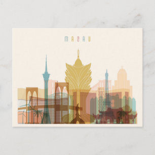 Macau, China   City Skyline Briefkaart