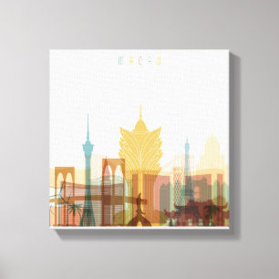 Macau, China City Skyline Canvas Afdruk