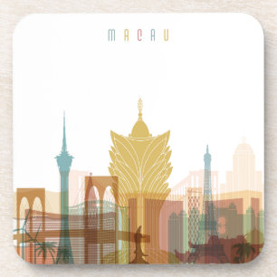 Macau, China City Skyline Drankjes Onderzetter