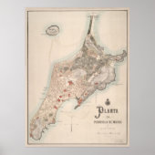 Macau China Map (1889) Poster (Voorkant)