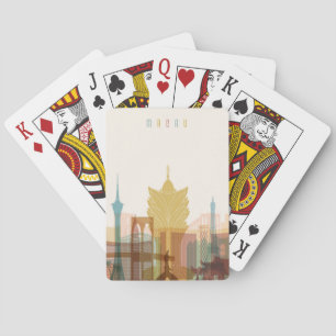 Macau, China Stadsgezicht Pokerkaarten