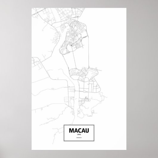 Macau, China (zwart op wit) Poster (Voorkant)