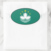 Macau Flag Oval Sticker (Tas)