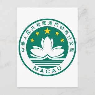 Macau Officieel wapenschild, heraldry-symbool Briefkaart
