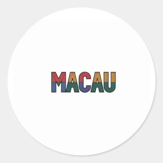 Macau Ronde Sticker (Voorkant)