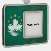 Macau Verzilverd Kader Ornament (Rechts)