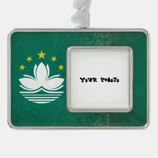 Macau Verzilverd Kader Ornament (Voorkant)