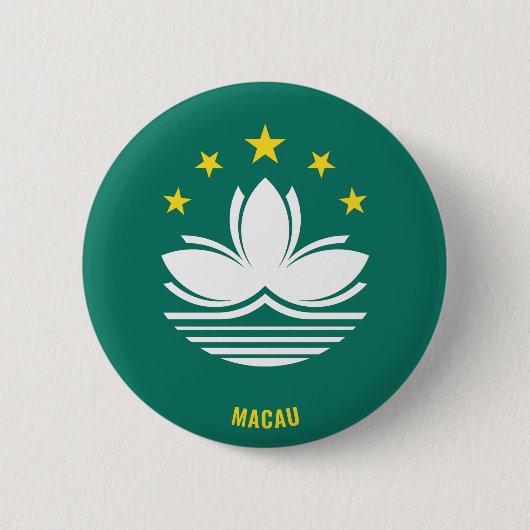 Macau Vlag Charmante Patriottische Button (Voorkant)