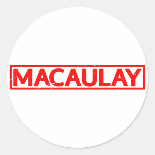 Macaulay Stamp Ronde Sticker (Voorkant)