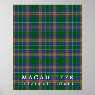 MacAuliffe Tartan Kleuren van Ierland Poster