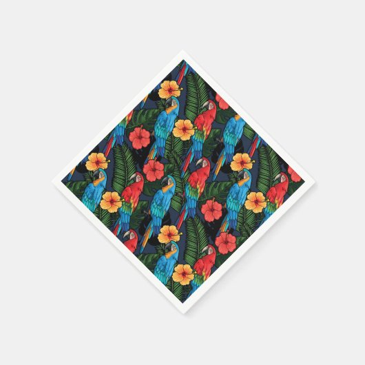 Macaw And Hibiscus Pattern Servet (Hoek)