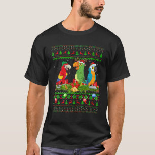 Macaw Birds Lover Xmas verlichting Santa Ugly Maca T-shirt
