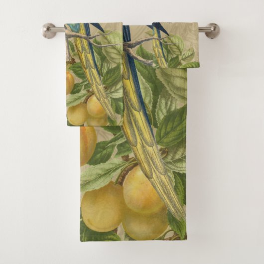 Macaw Blue Yellow Tropical Oerwoud Antiek Bad Handdoek (Insitu)