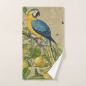 Macaw Blue Yellow Tropical Oerwoud Antiek Bad Handdoek (Handdoek)
