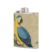 Macaw Blue Yellow Tropical Oerwoud Antiek Heupfles (Links)