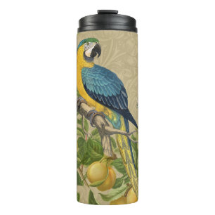 Macaw Blue Yellow Tropical Oerwoud Antiek Thermosbeker