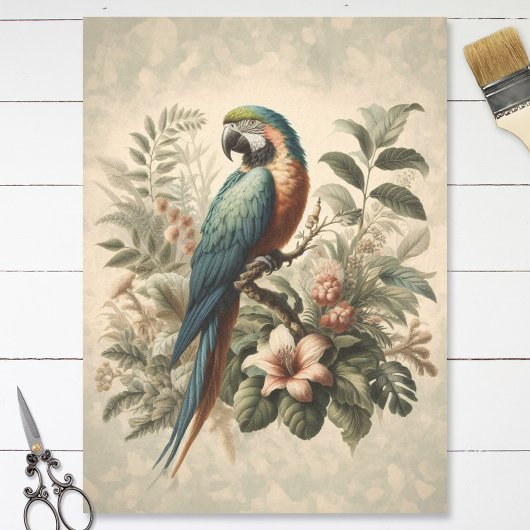 Macaw Botanische Schilderij Decoupage Tissuepapier