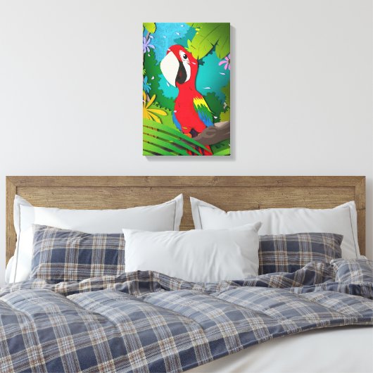 Macaw Canvas Afdruk (Insitu (Slaapkamer))